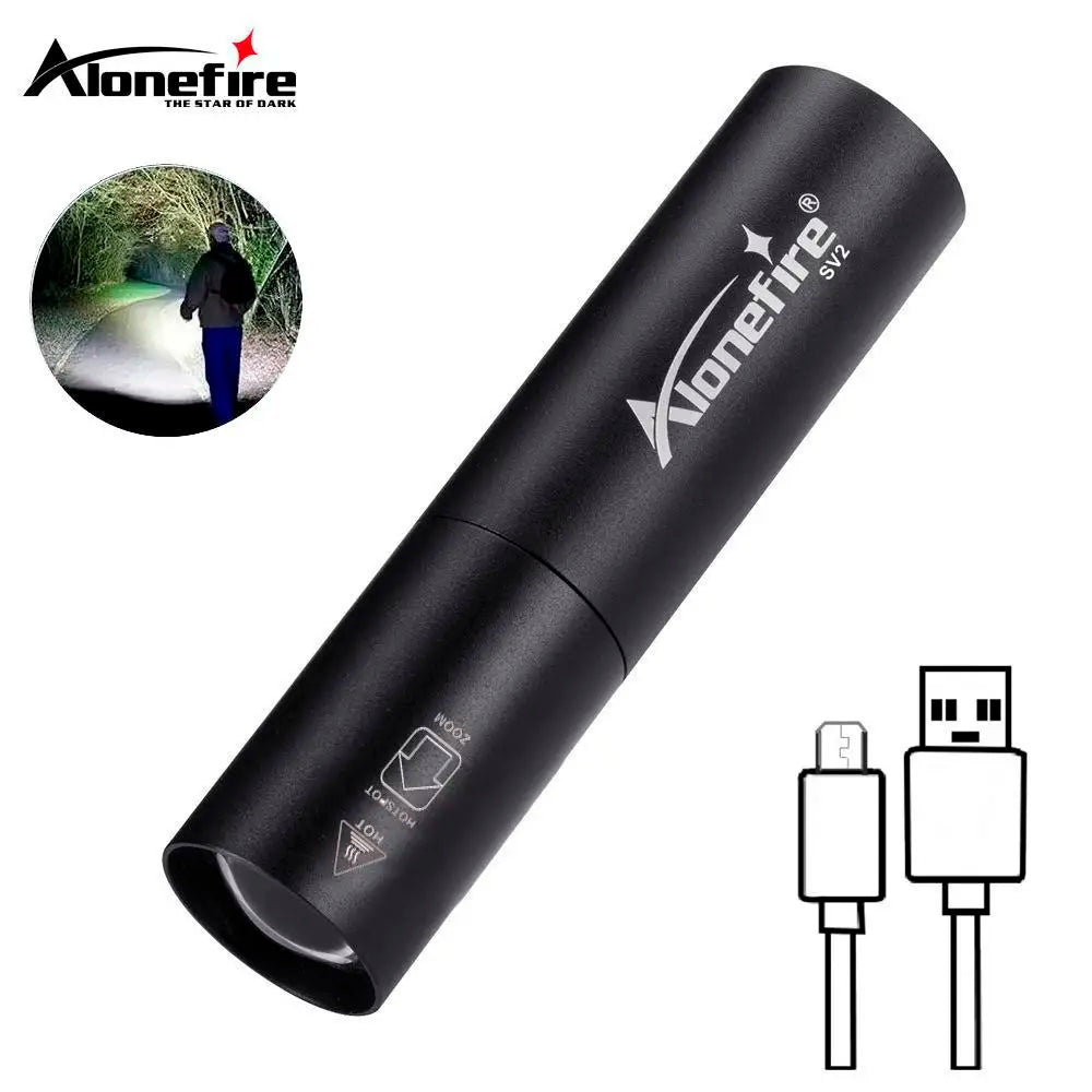 Small Palm Mini Flashlight Rechargeable | Bright Zoomable LED for Camping & Emergency