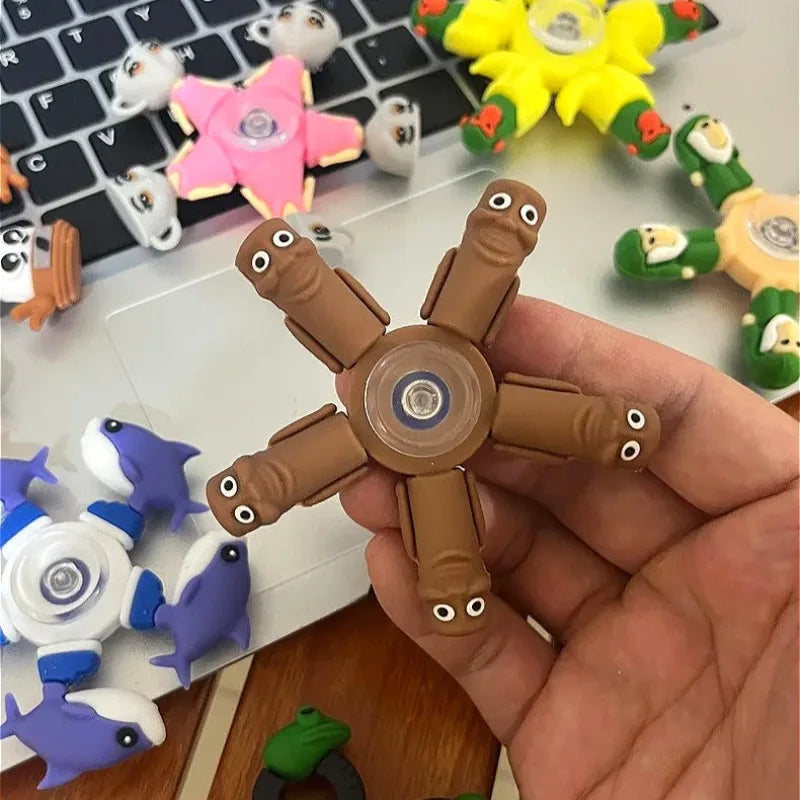 Italian Brainrot Tung Fidget Spinner Chain Toy | Deformed Antistress Hand Spinner for Adult Stress Relief