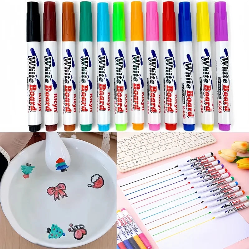 12Pcs Magical Water Painting Pens | Floating Ink Doodle Markers for Montessori Art