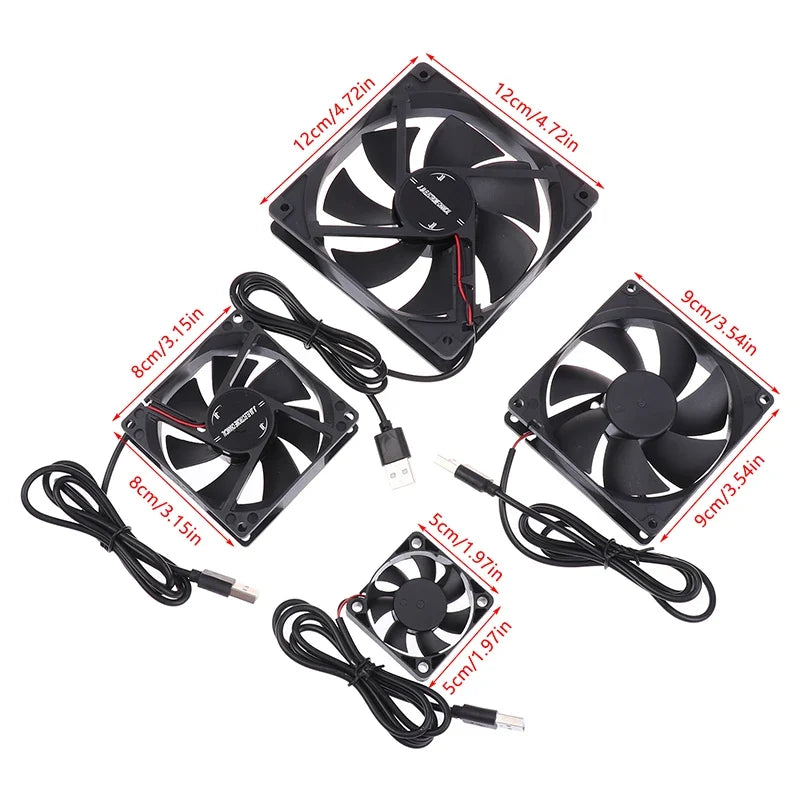 USB Router Fan Cooling 50mm 80mm 90mm 120mm | 5V Brushless PC Cooler
