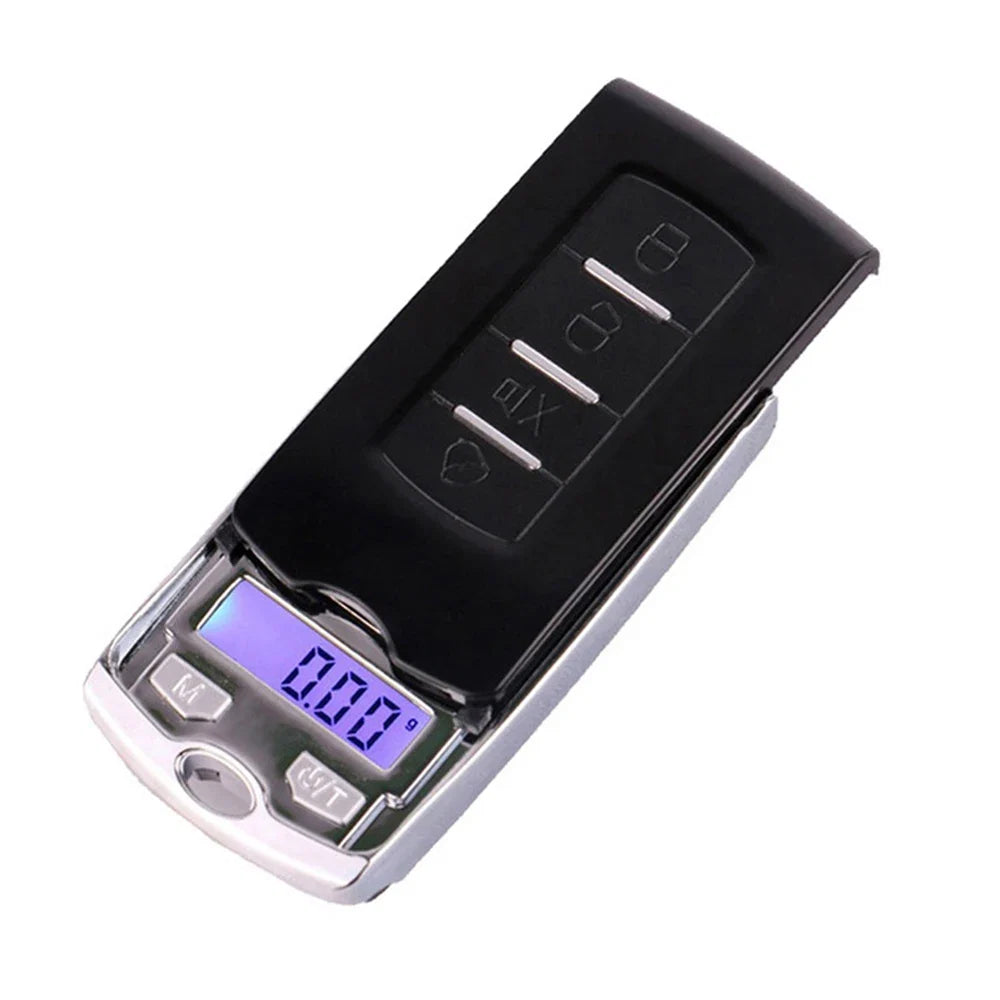 200g 0.01g Precision Pocket Scale | Car Key Shape Mini Digital Gram Scale with LCD
