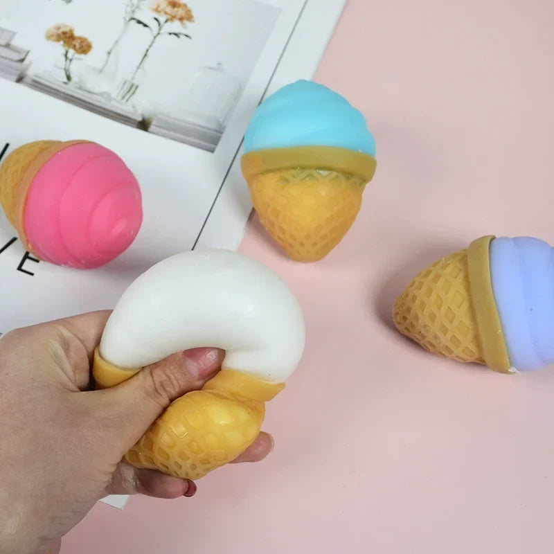 Stress Relief Ice Cream Squeeze Toy | Soft Fidget Ball for Anxiety