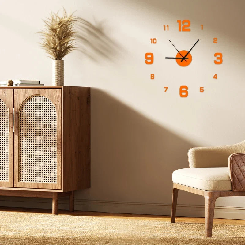 DIY Frameless Wall Clock | Silent Decorative Clock for Living Room