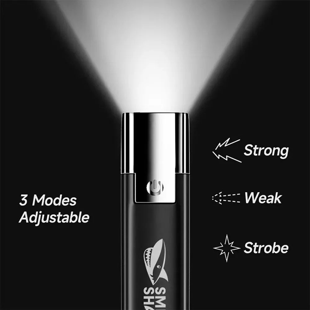 USB Rechargeable LED Flashlight 2 in 1 | Super Bright Mini Torch with Power Bank