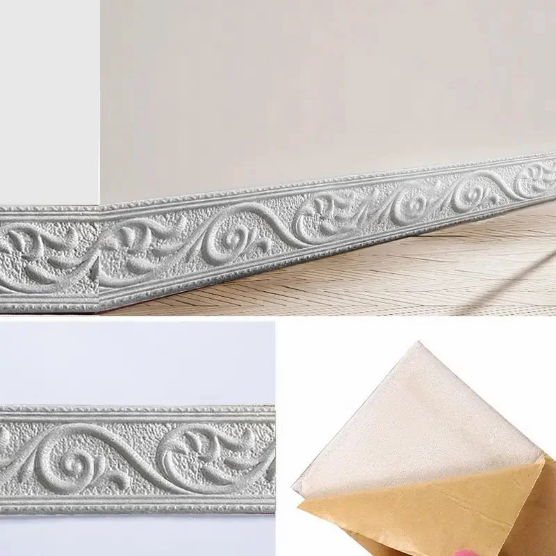 1Pc 230x6cm Fashion Self Adhesive Wall Sticker | Waterproof Thickened Border Strip