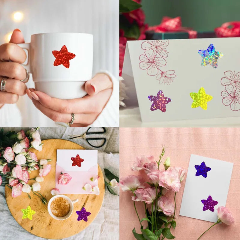 100-500PCS Heart Thank You Stickers | Small Roll Packaging Stickers for Photocard Decor
