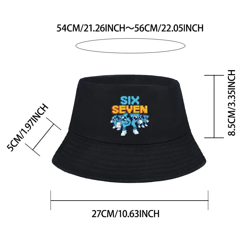Pixel Robot Fisherman Hat for Kids | Digital Cartoon Sun Hat