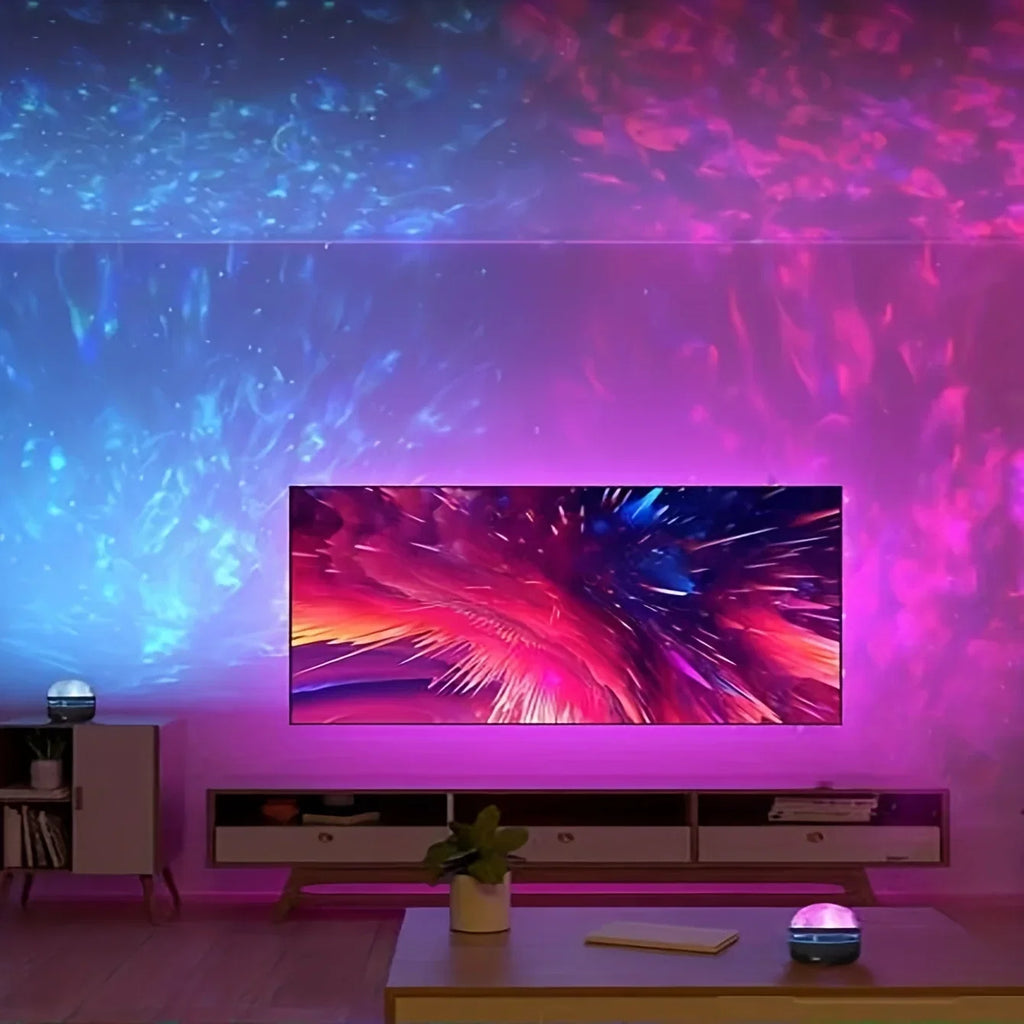 Aurora Borealis Starry Sky Projector | USB Night Light with Remote Control