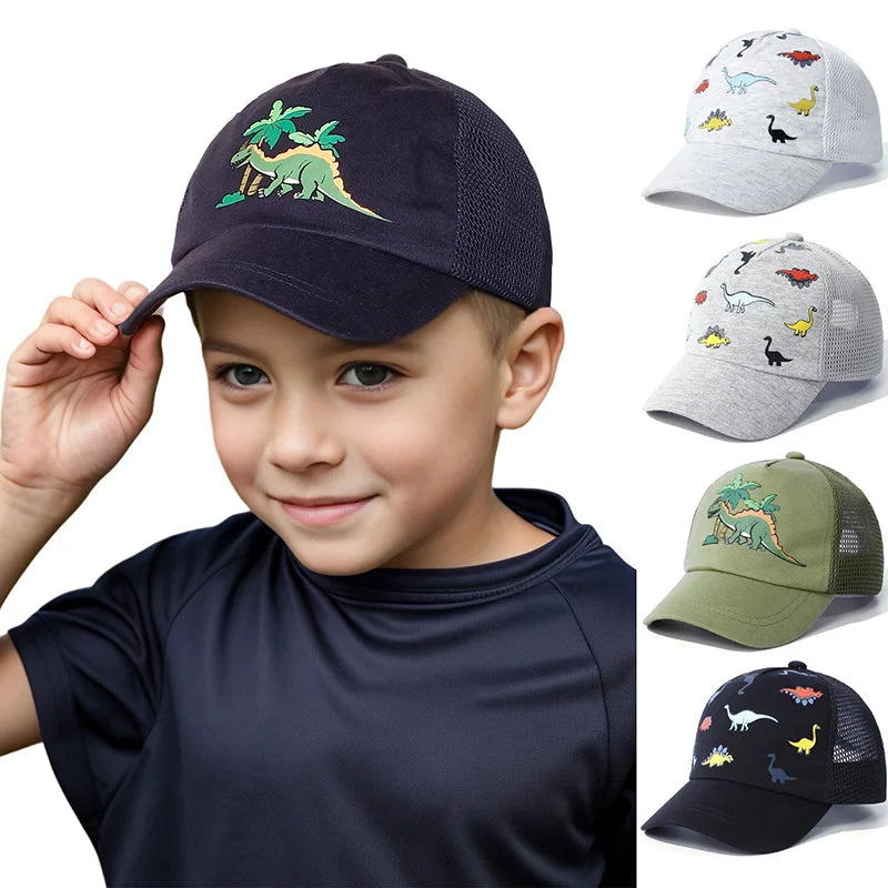 Kids Dinosaur Baseball Cap | Breathable Sun Hat for Baby Boys Girls