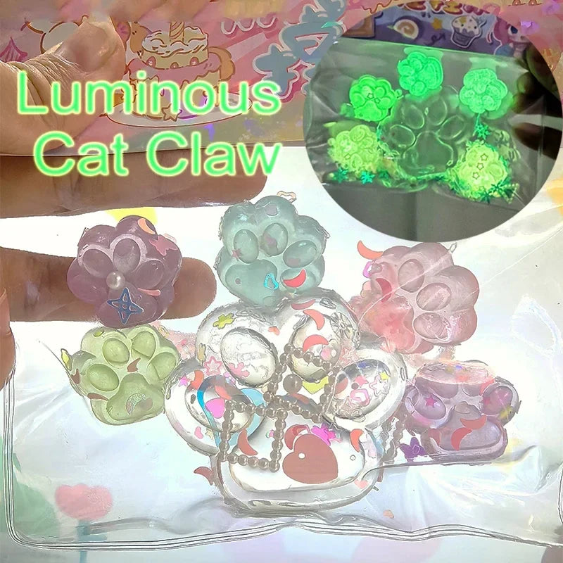 Luminous Cat Paw Squishy Toy | Stress Relief Glow-in-the-Dark Decompression Fidget Toy
