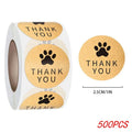 1 Inch Gold Foil Paw Thank You Stickers | Cute Business Supplies