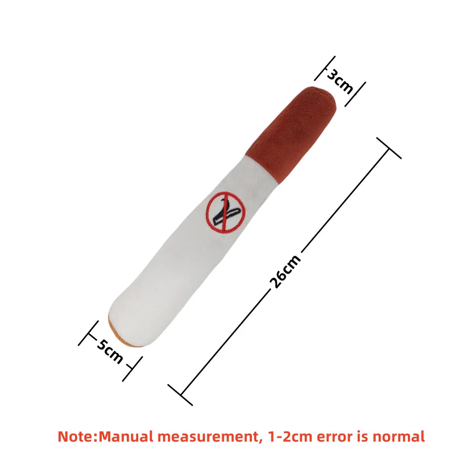 Interactive Dog Squeaky Toy | Indestructible Plush Cigar for Small Dogs