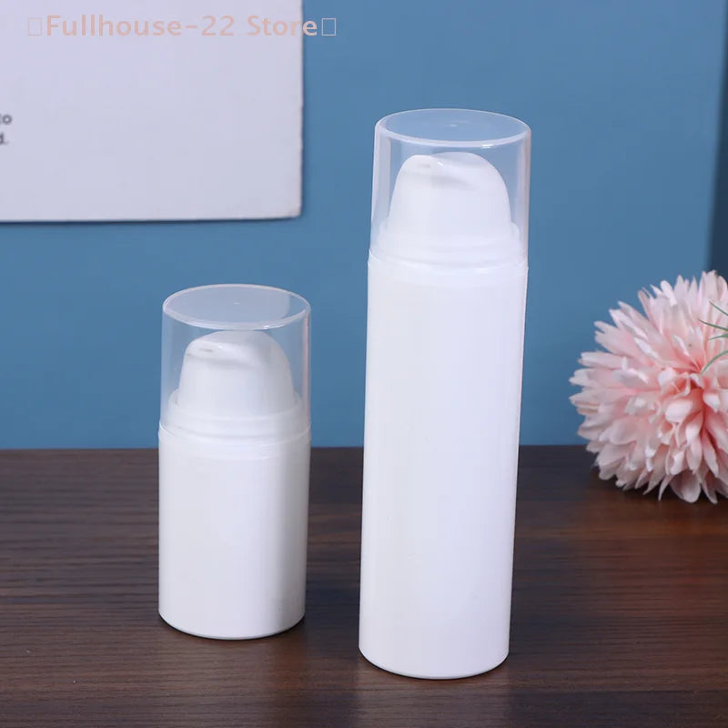 15ml 30ml 50ml Airless Pump Bottles | Refillable White Plastic Lotion Dispenser