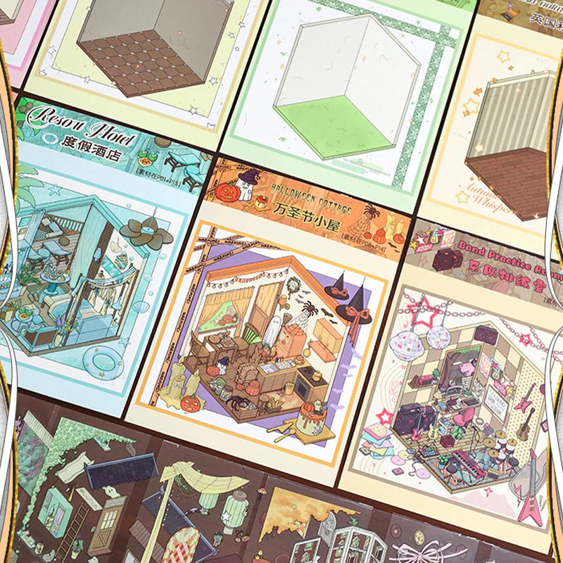 Mr. Paper Modern Art Architecture Sticker Book 29pcs | Miniature Room Design and DIY Journal Collage Kit