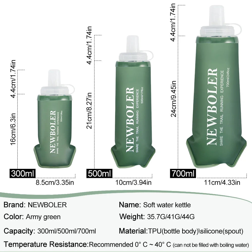 Collapsible Silicone Water Bottle | Bite Size Outdoor Hydration for Running and Hiking