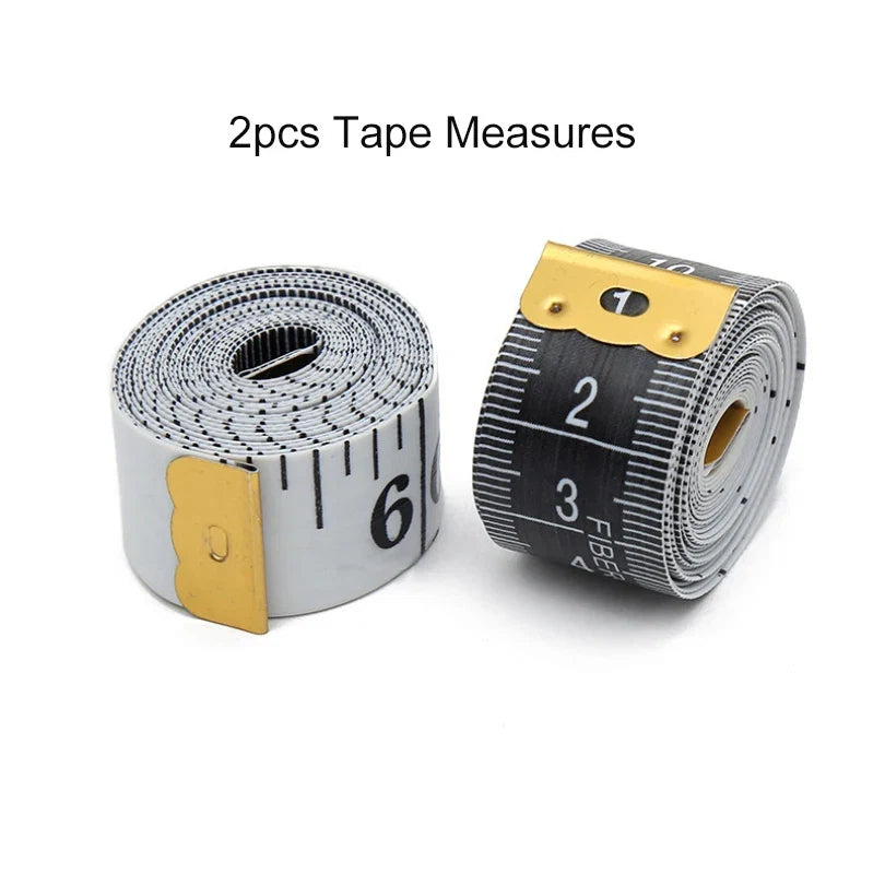 Portable Fiberglass Tape Measure 2-Pack | Soft Flexible Body Measuring Tool