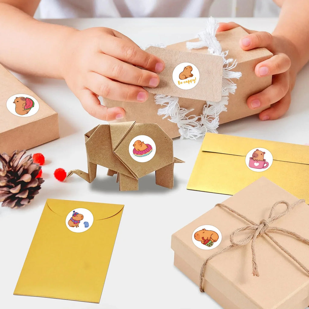 Cute Plump Capybara Cartoon Stickers | 100-500pcs Kawaii Animal Sticker Set for DIY Scrapbooking and Rewards