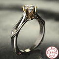 925 Sterling Silver Six Claw Ring with Zircon | Simulated Moissanite Wedding Band