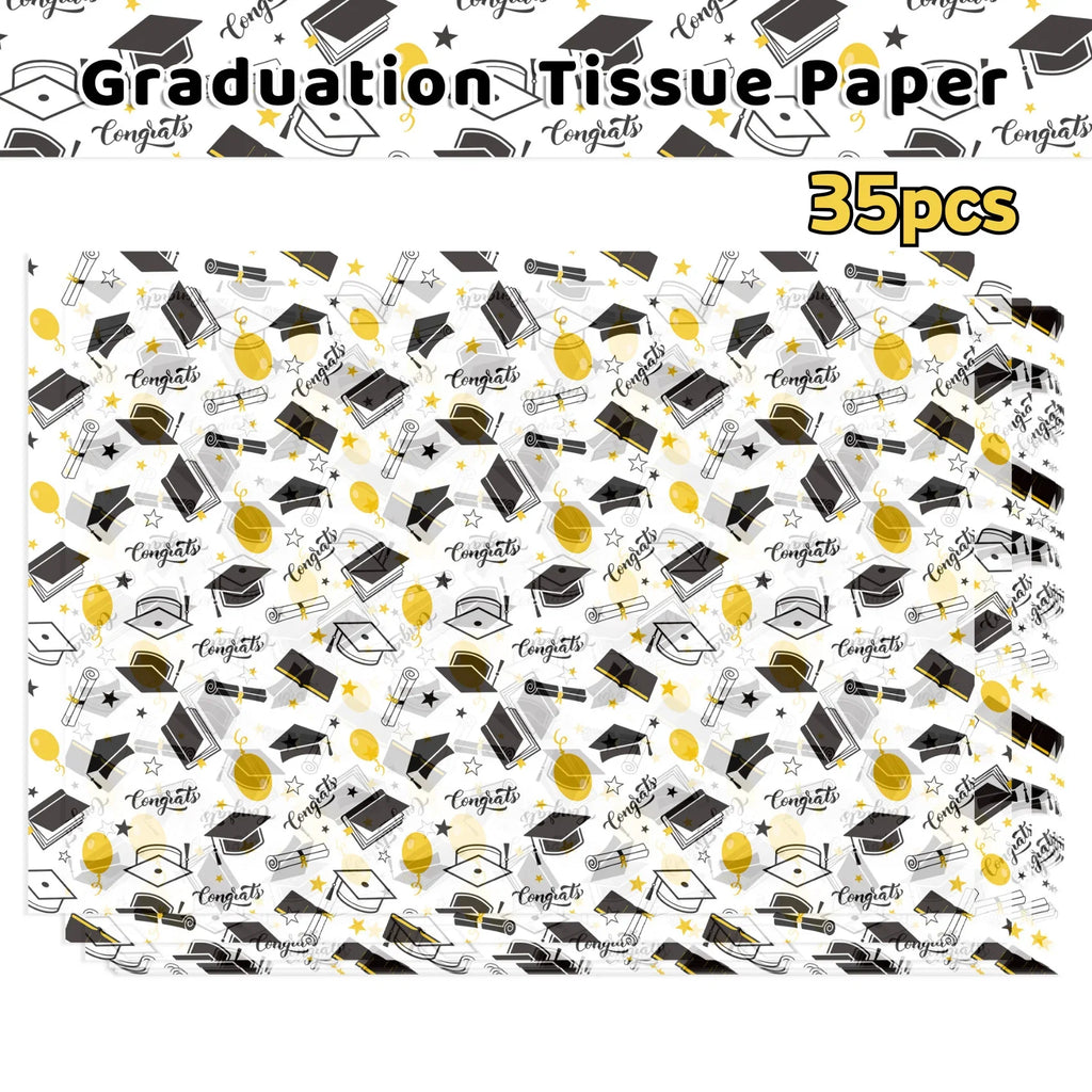 15/35pcs Graduation Gift Wrapping Paper | School Party Supplies