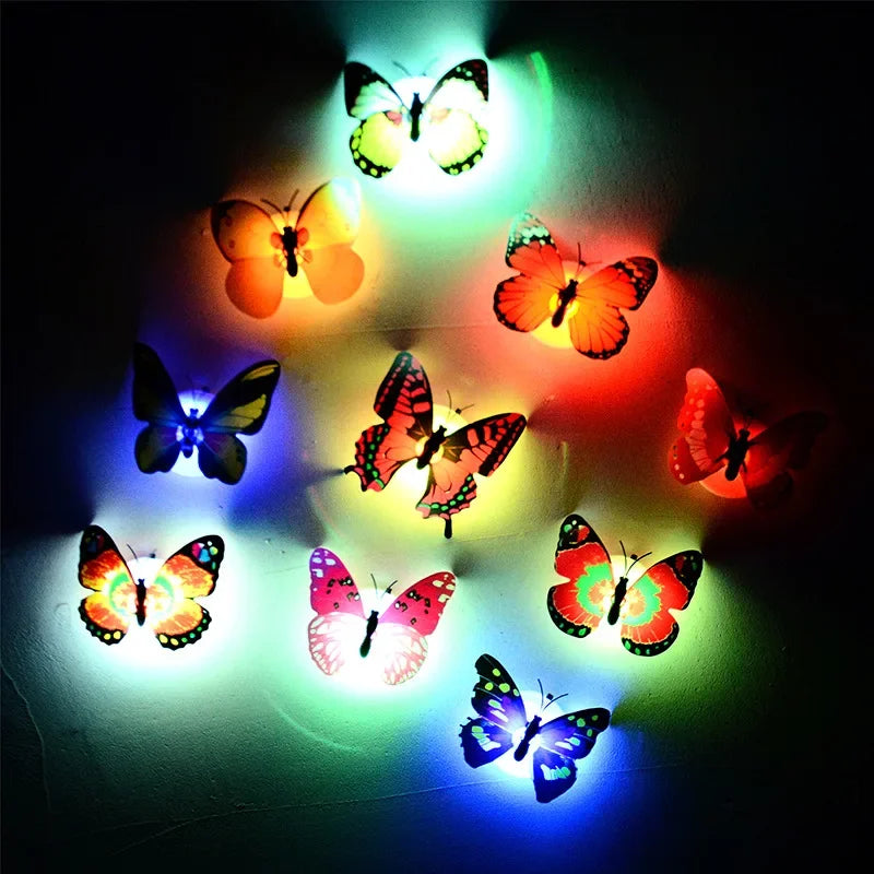 Colorful LED Butterfly Night Light | Novelty Home Decor with Battery Power