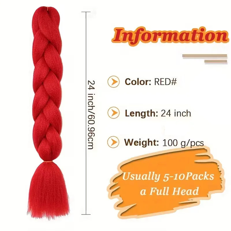24-Inch Jumbo Box Braiding Hair Extensions | Yaki Straight Synthetic Dreadlocks