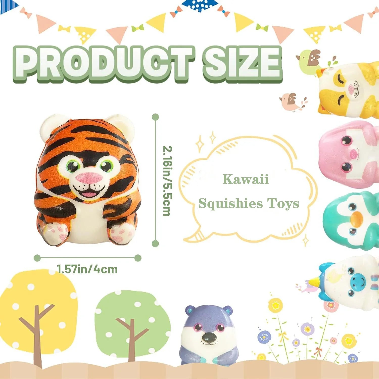Mochi Squishies Cartoon Animal Stress Ball Fidget Toys | Push Rebound Relief for Kids Party Favors