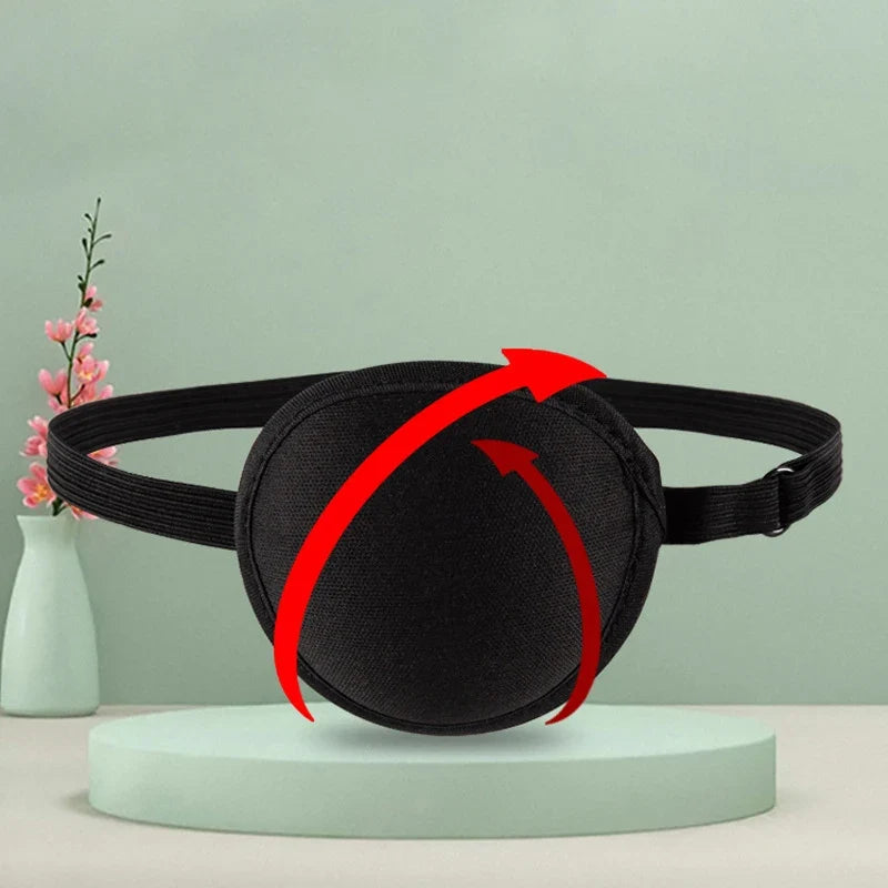 Single Eye Patch for Pirate Cosplay & Sleep Aid | Black Unisex Eyepatch