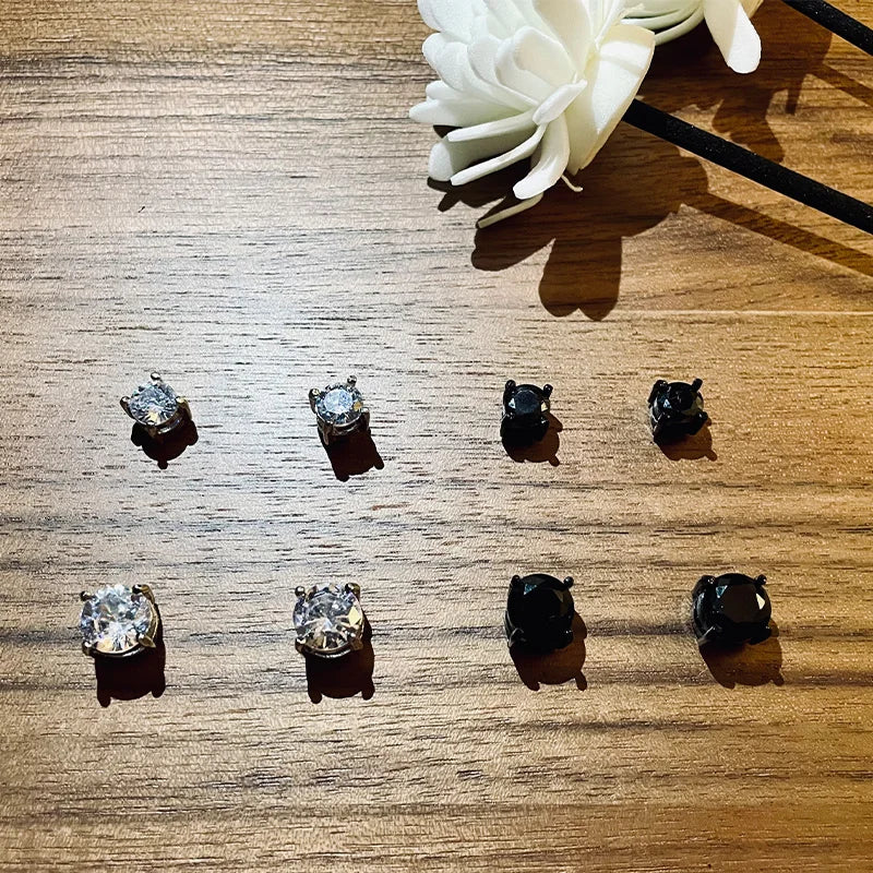 Magnetic Stud Earrings for Men and Women | Non Pierced Crystal Clip On Earrings