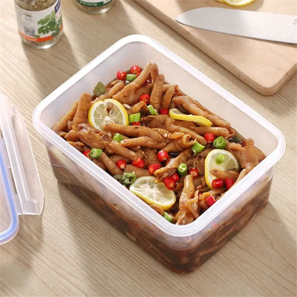 Sealed Storage Box with Lid | Rectangular Plastic Crisper for Kitchen and Refrigerator