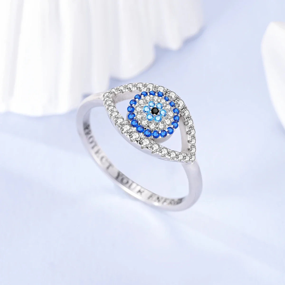 925 Sterling Silver Heart Ring with Cubic Zircon | Geometric Wedding Band for Women