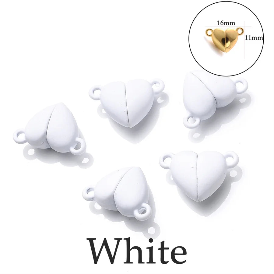 Heart Round Magnetic Clasps Set | DIY Jewelry Connector Charms