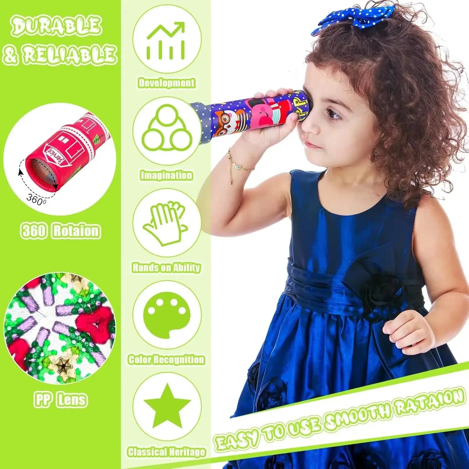 Kaleidoscope Toy for Kids | Rotating Colorful Learning Toy