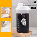 Cartoon Espresso Coffee Cup with Lid | Graduated Plastic Cappuccino Latte Mug for Home Barista