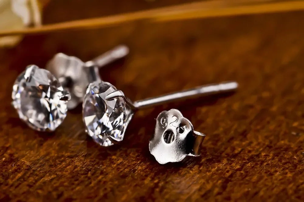 Crystal Zircon 925 Sterling Silver Stud Earrings | Fine Jewelry for Women