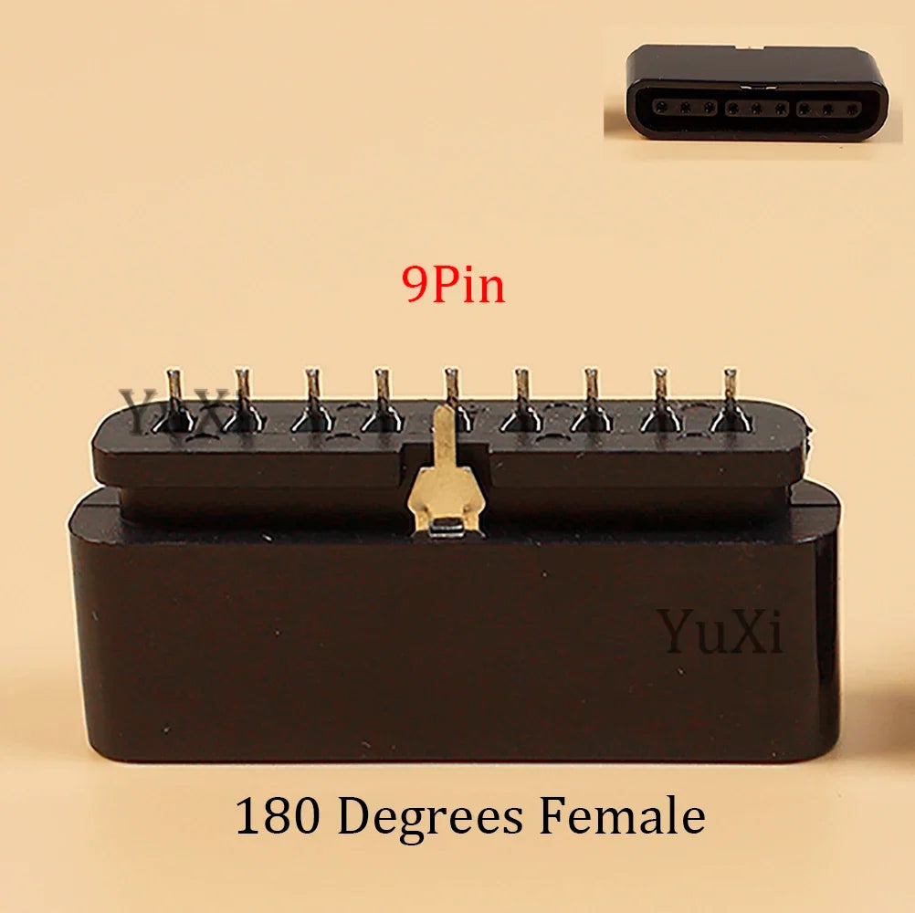 90 180 Degree Interface Female Socket 9 Pin Slot Connector | Replacement Part for PlayStation 2 Console