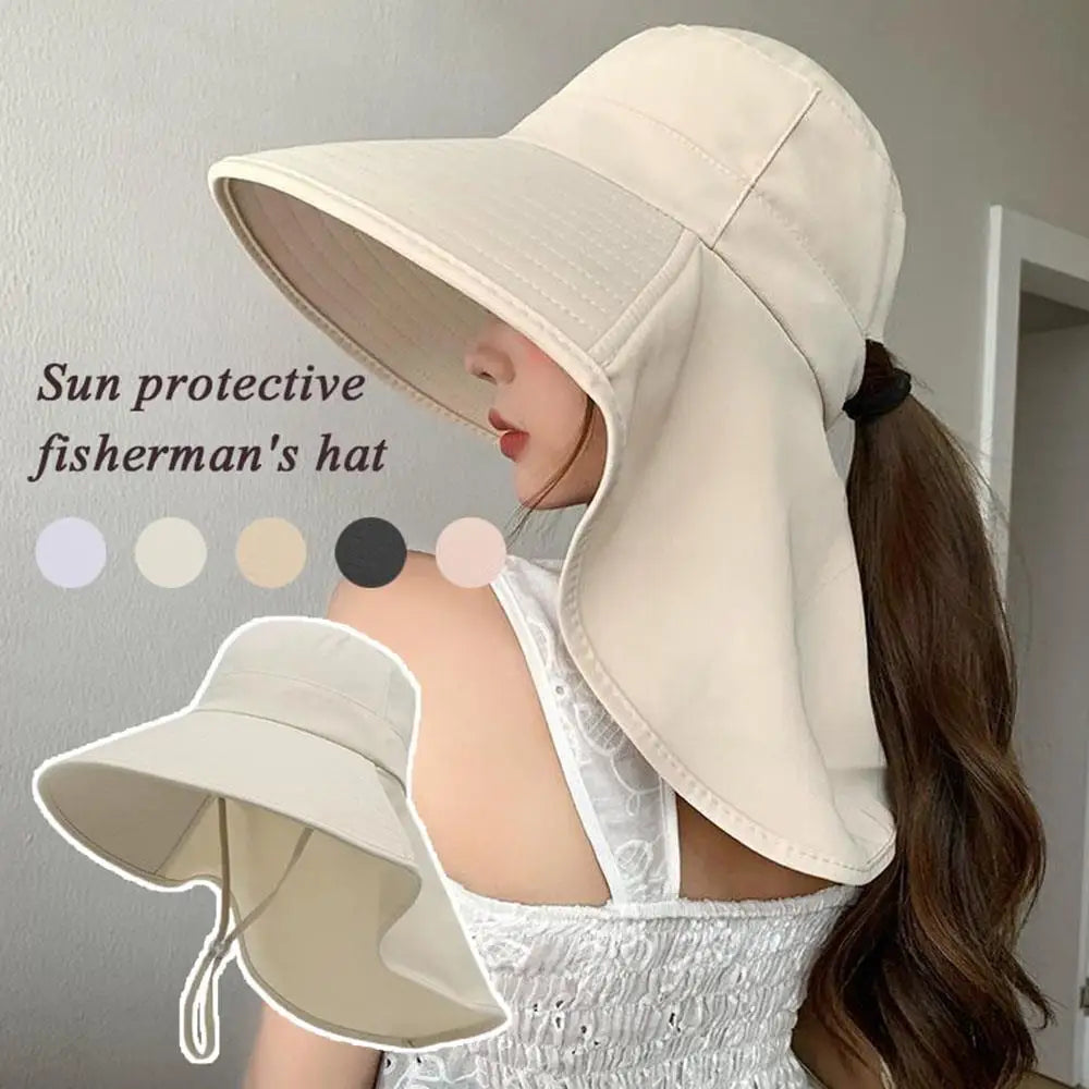 Wide Brim Sun Hat with Neck Flap | UV Protection Fisherman Hat for Outdoor Travel