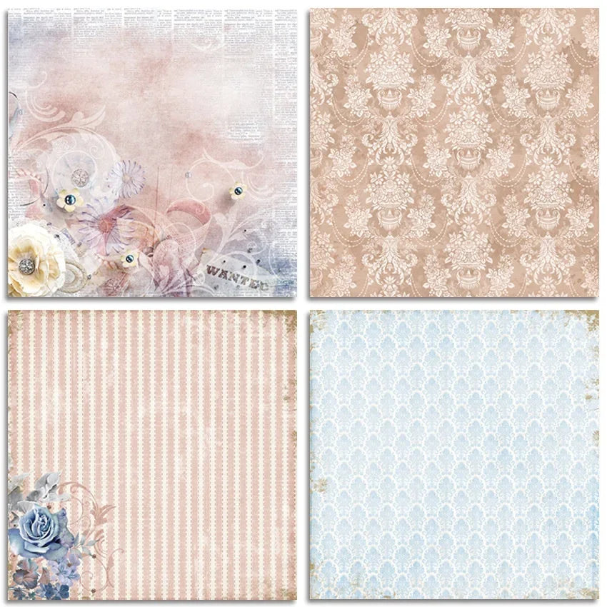 Flower 24 Sheets Craft Paper Pads | Cutting Dies Art Background for Origami Scrapbooking Card Making