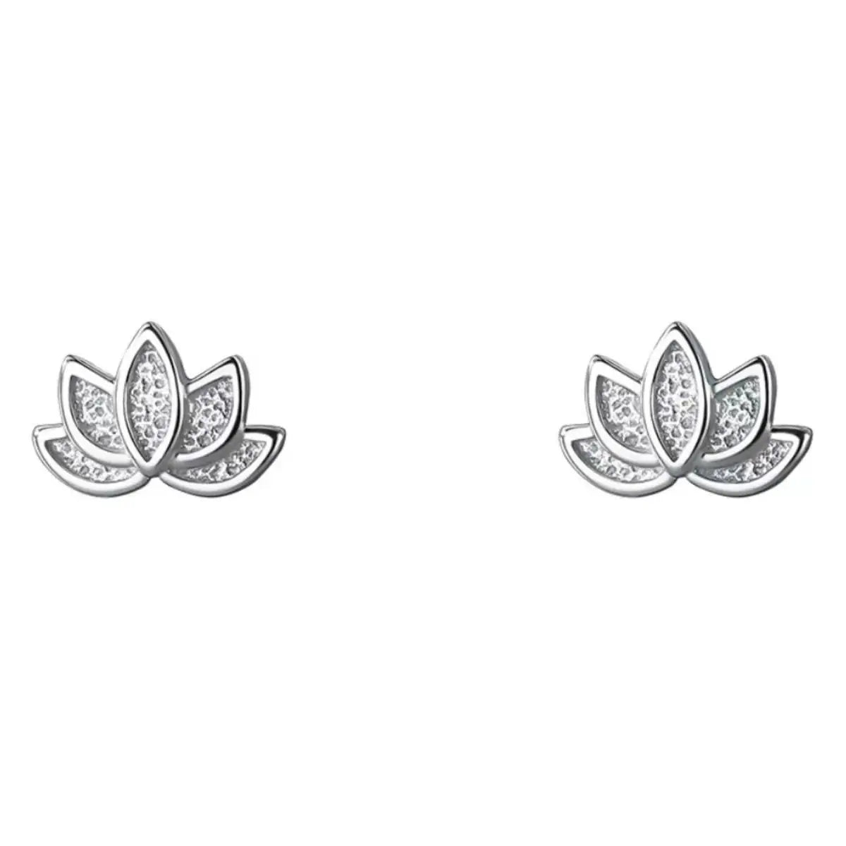 925 Sterling Silver Lotus Flower Stud Earrings | Elegant Fine Jewelry for Women