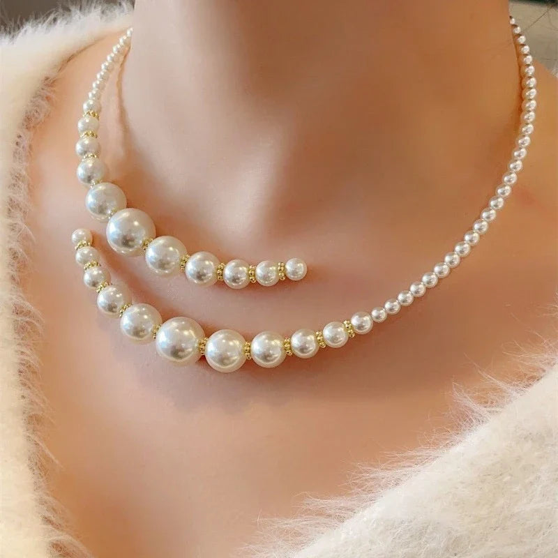 Taoya Vintage Imitation Pearl Collarbone Necklace | Women's Fashion Retro Jewelry