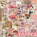 50pcs Cute Pink Cartoon Stickers | Aesthetic Decals for Laptop, Scrapbook, and Stationery