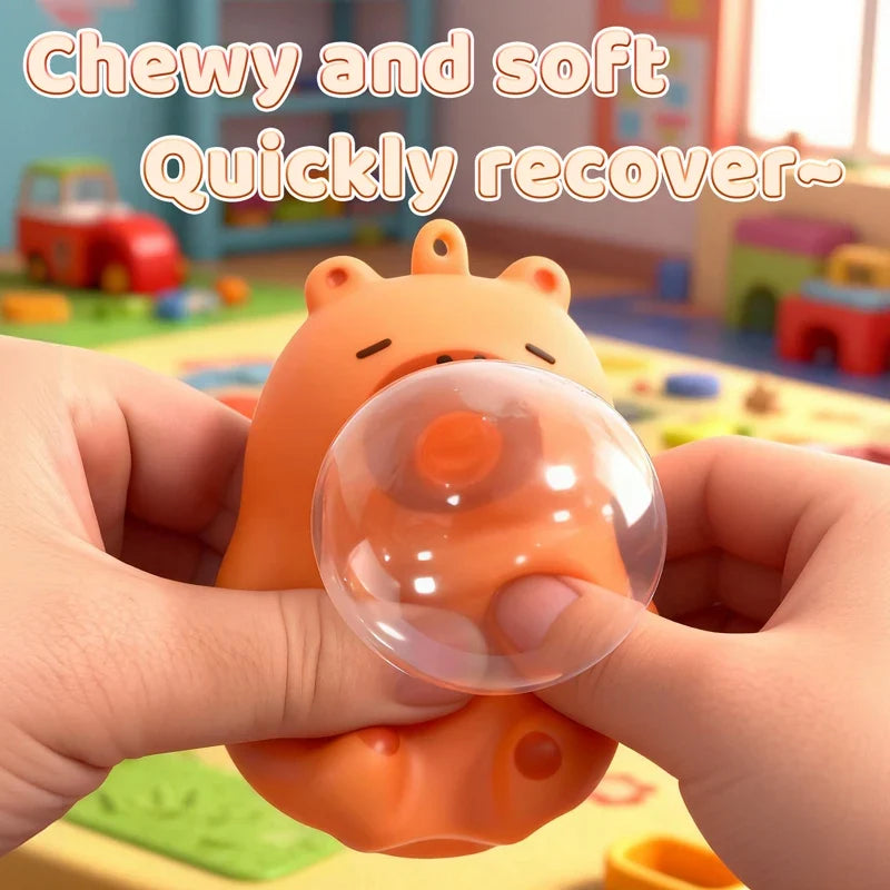 Capybara Bubble Spit Fidget Toy | Stress Relief Squeeze for Kids and Adults
