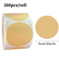 Kraft Round Self-Adhesive Labels | 500pcs per Roll, 3 Sizes