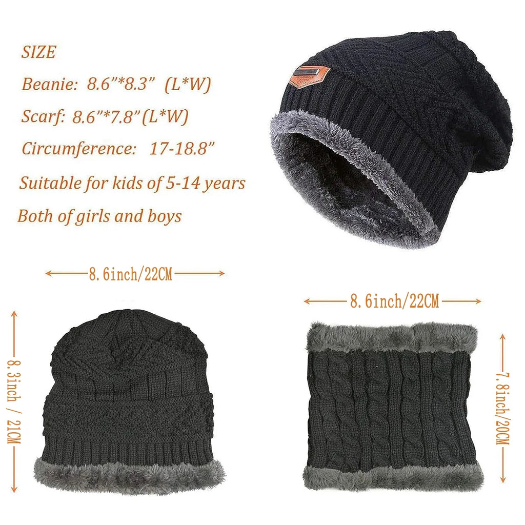 Children Winter Knit Hat and Scarf Set | Warm Unisex Accessory