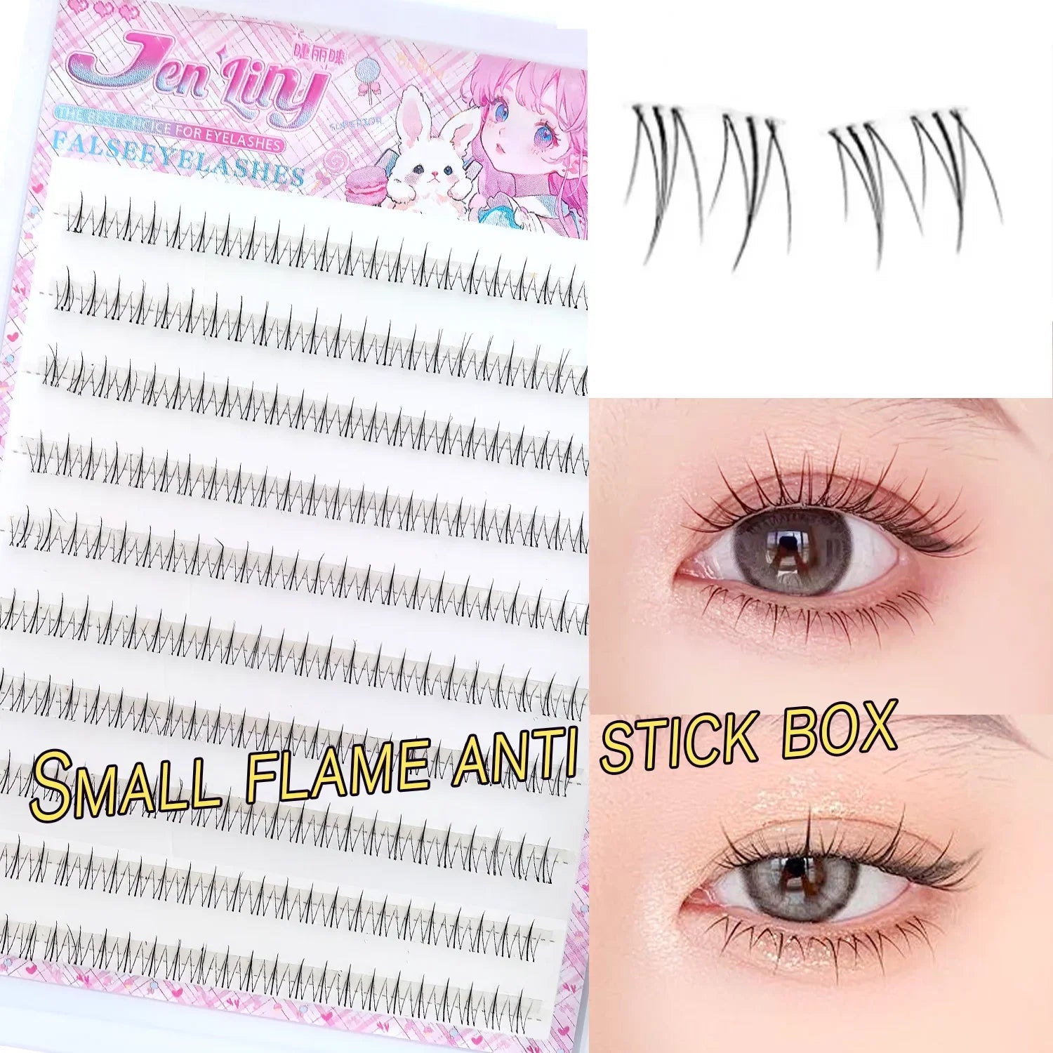 Natural Look Small Flame Lower Eyelashes | Glue-Free Easy Application Beginner Friendly Soft Comfortable Reusable Fake Eyelashes