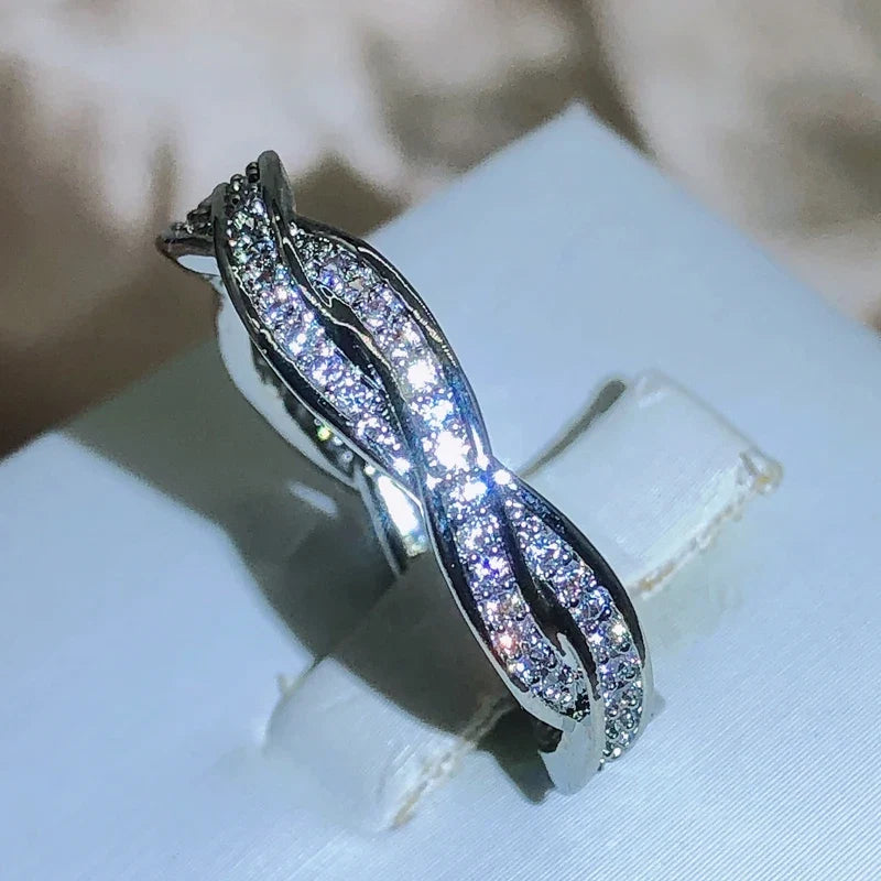 Twisted Zirconia Cocktail Ring | 925 Sterling Silver Fashion Jewelry