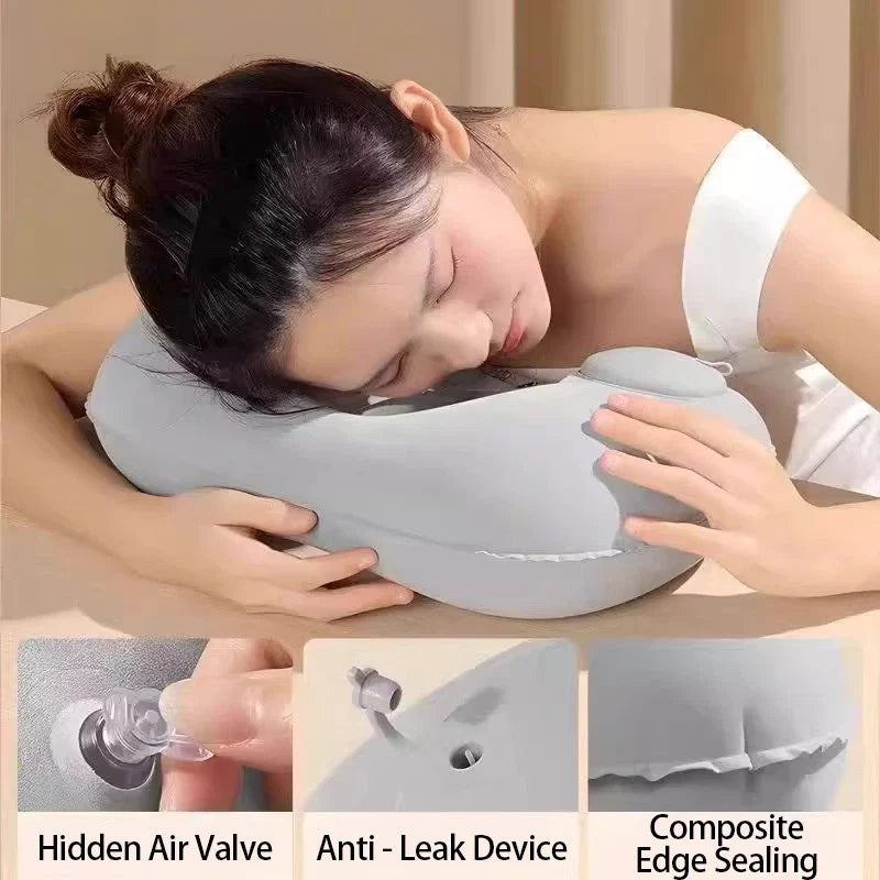 U-Shape Inflatable Travel Pillow | Portable Neck Support for Flight and Commute
