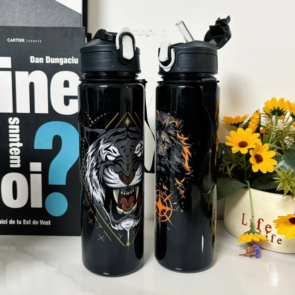 Cute Animal Pattern 750ml Water Bottle | Portable Reusable Sports Bottle for School Gym Camping