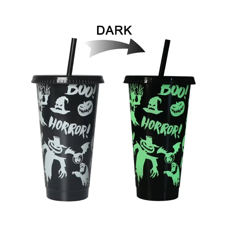710ml Color Changing Cup with Straw | Reusable Magic Cold Water Bottle