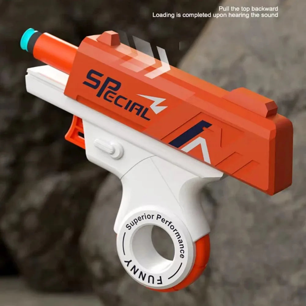Mini Shell Soft Bullet Launcher Toy Gun | Manual Loading Stress Relief Toy for Outdoor Fun