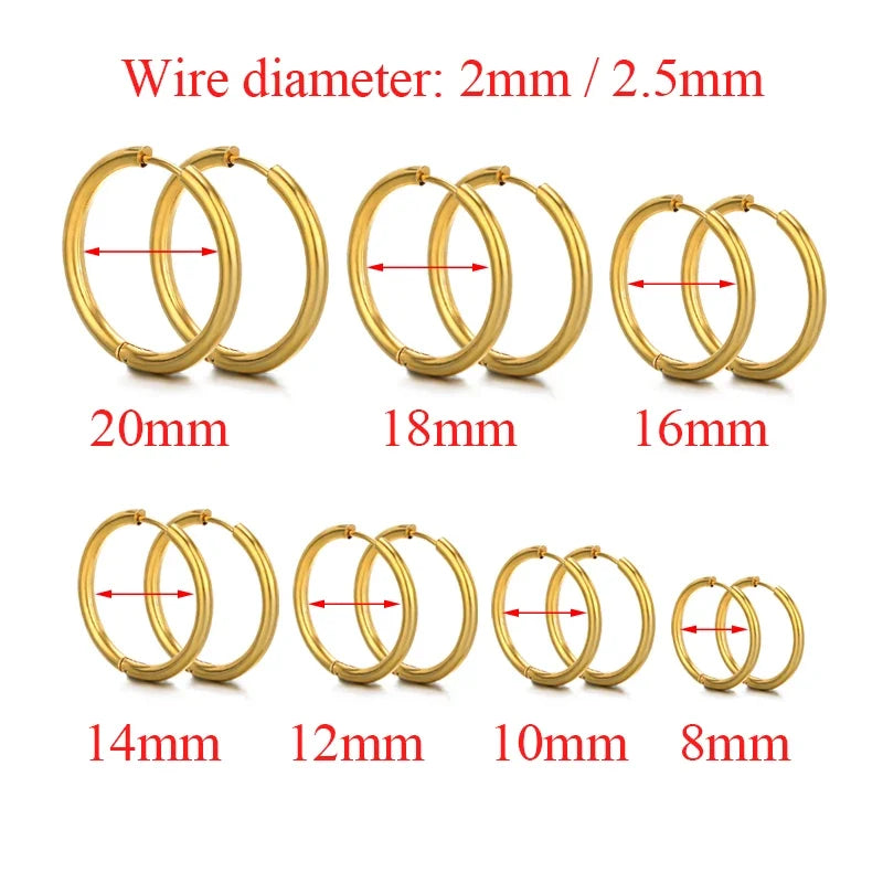 10pcs Stainless Steel Hoop Earrings Set | Fashion Huggie Earrings for Women and Men